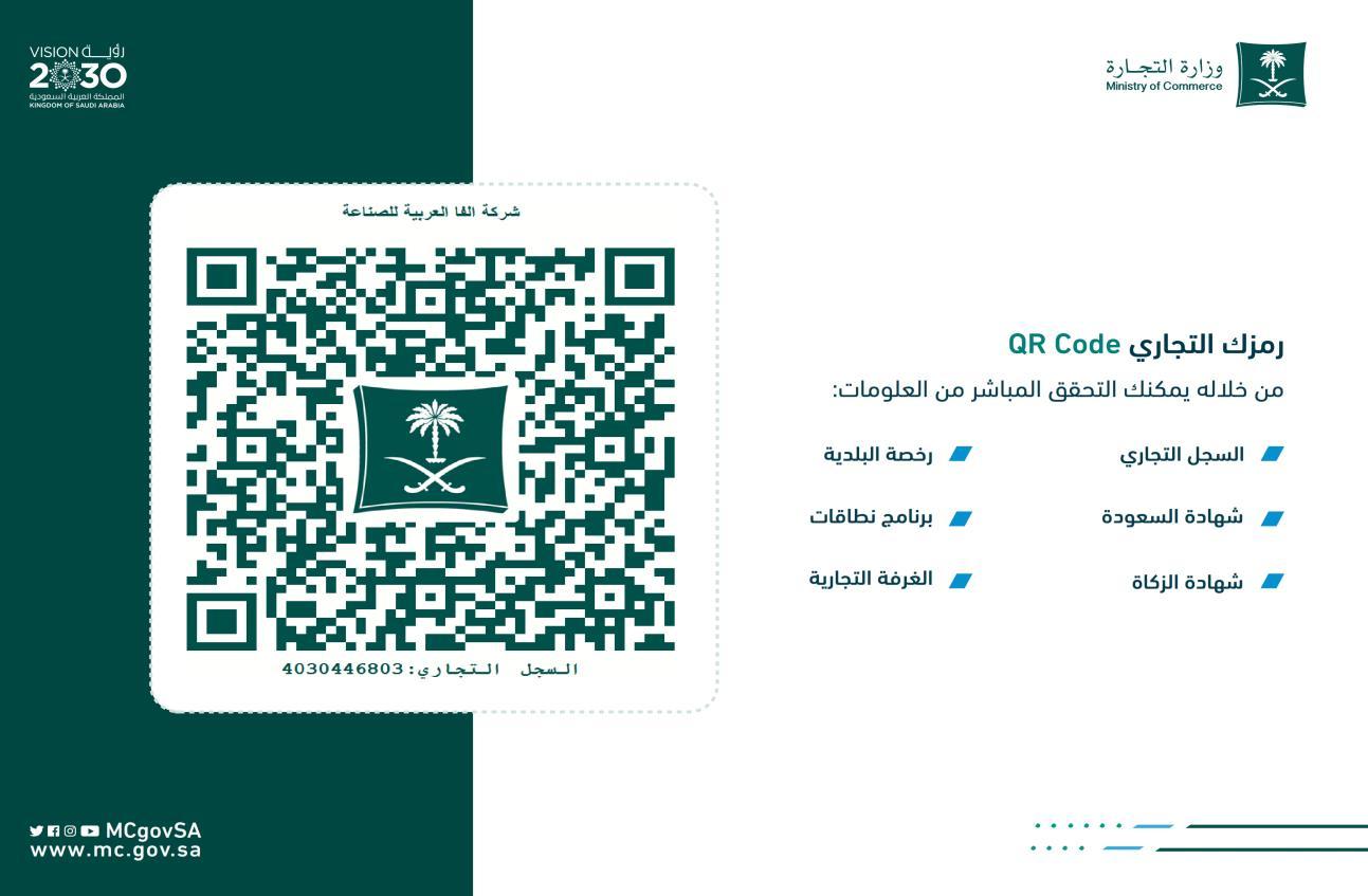 Ministry of Commerce commercial QR verification card